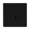BG Flatplate Screwless Matt Black 2W & Emergency Key Switch FFB42EL
