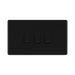 BG Flatplate Screwless Matt Black 3G 2W Light Switch FFB432