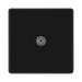 Front view of BG Flatplate Screwless Matt Black Co-axial Socket