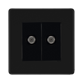 BG Flatplate Screwless Matt Black Double Satellite Socket FFB642