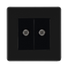 BG Flatplate Screwless Matt Black Double Satellite Socket FFB642