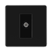 Front view of BG Flatplate Screwless Matt Black Satellite Socket