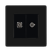 Front view of BG Flatplate Screwless Matt Black TV & Satellite Socket