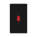 Front view of BG Flatplate Screwless Matt Black 45A Cooker Switch