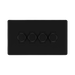 Front view of BG Flatplate Screwless Matt Black 4G Dimmer Switch