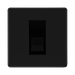 Front view of BG Flatplate Screwless Matt Black Master Telephone Socket
