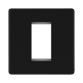 Front view of BG Flatplate Screwless Matt Black 1G Euro Plate