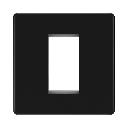 BG Flatplate Screwless Matt Black 1G Euro Plate FFBEMS1
