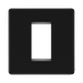 Front view of BG Flatplate Screwless Matt Black 1G Euro Plate