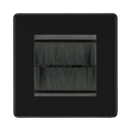 BG Flatplate Screwless Matt Black 2G Cable Brush Outlet FFBEMS2BR
