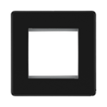 Front view of BG Flatplate Screwless Matt Black 2G Euro Plate