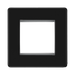 Front view of BG Flatplate Screwless Matt Black 2G Euro Plate