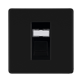 BG Flatplate Screwless Matt Black RJ45 Cat6 Data Outlet FFBRJ4516