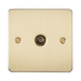 Knightsbridge Flat Plate Brushed Brass 1G Non-Isolated TV Outlet FP0100BB - product view