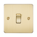 Knightsbridge Flat Plate Brushed Brass 10AX Intermediate Light Switch FP1200BB - product view
