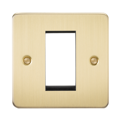 Knightsbridge Flat Plate Brushed Brass 1G Modular Faceplate FP1GBB