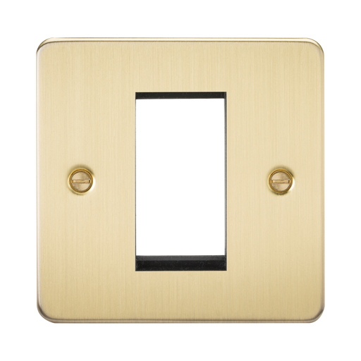 Knightsbridge Flat Plate Brushed Brass 1G Modular Faceplate FP1GBB - product view