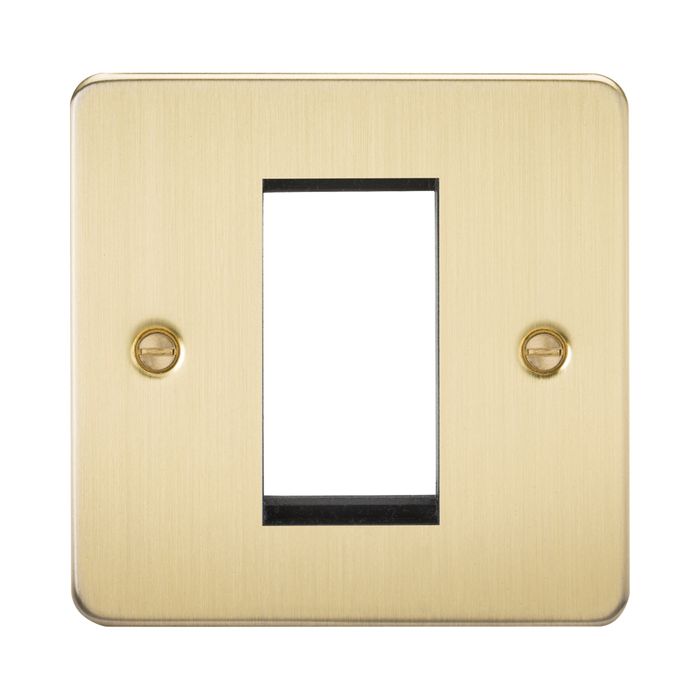 Knightsbridge Flat Plate Brushed Brass 1G Modular Faceplate FP1GBB - product view