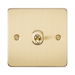 Knightsbridge Flat Plate Brushed Brass 10AX 1G Toggle Switch FP1TOGBB - product view