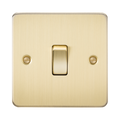 Knightsbridge Flat Plate Brushed Brass 10AX 1G Light Switch FP2000BB - product view