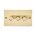 Knightsbridge Flat Plate Brushed Brass 3G Dimmer FP2193BB - product view