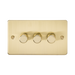 Knightsbridge Flat Plate Brushed Brass 3G Dimmer FP2193BB - product view