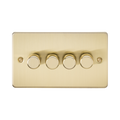 Knightsbridge Flat Plate Brushed Brass 4G Dimmer FP2194BB - product view