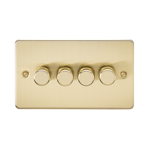 Knightsbridge Flat Plate Brushed Brass 4G Dimmer FP2194BB - product view