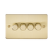 Knightsbridge Flat Plate Brushed Brass 4G Dimmer FP2194BB - product view
