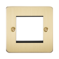 Knightsbridge Flat Plate Brushed Brass 2G Modular Faceplate FP2GBB - product view