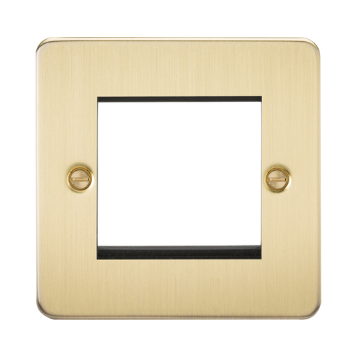 Knightsbridge Flat Plate Brushed Brass 2G Modular Faceplate FP2GBB - product view