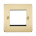 Knightsbridge Flat Plate Brushed Brass 2G Modular Faceplate FP2GBB - product view