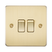 Knightsbridge Flat Plate Brushed Brass 10AX 2G Light Switch FP3000BB - product view
