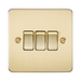 Knightsbridge Flat Plate Brushed Brass 10AX 3G Light Switch FP4000BB - product view