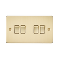 Knightsbridge Flat Plate Brushed Brass 10AX 4G Light Switch FP4100BB - product view