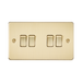 Knightsbridge Flat Plate Brushed Brass 10AX 4G Light Switch FP4100BB - product view