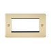 Knightsbridge Flat Plate Brushed Brass 4G Modular Faceplate FP4GBB - product view