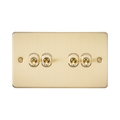 Knightsbridge Flat Plate Brushed Brass 10AX 4G Toggle Switch FP4TOGBB - product view