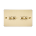 Knightsbridge Flat Plate Brushed Brass 10AX 4G Toggle Switch FP4TOGBB - product view