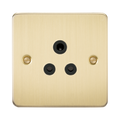 Knightsbridge Flat Plate Brushed Brass 5A Unswitched Socket FP5ABB - product view