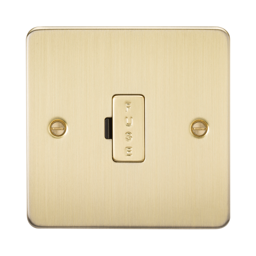 Knightsbridge Flat Plate Brushed Brass 13A Fused Spur Unit FP6000BB - product view