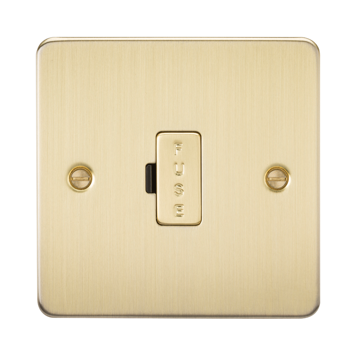 Knightsbridge Flat Plate Brushed Brass 13A Fused Spur Unit FP6000BB - product view