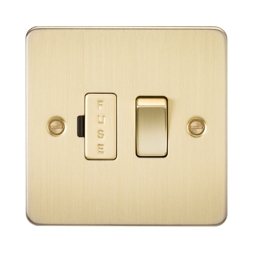 Knightsbridge Flat Plate Brushed Brass 13A Switched Fused Spur Unit FP6300BB - product view
