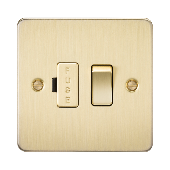 Knightsbridge Flat Plate Brushed Brass 13A Switched Fused Spur Unit FP6300BB - product view