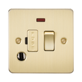 Knightsbridge Flat Plate Brushed Brass 13A Switched Fused Spur with Neon and Flex Outlet FP6300FBB - product view