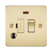 Knightsbridge Flat Plate Brushed Brass 13A Switched Fused Spur with Neon and Flex Outlet FP6300FBB - product view
