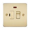 Knightsbridge Flat Plate Brushed Brass 13A Switched Fused Spur with Neon FP6300NBB - product view