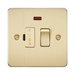 Knightsbridge Flat Plate Brushed Brass 13A Switched Fused Spur with Neon FP6300NBB - product view