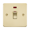 Knightsbridge Flat Plate Brushed Brass 45A 1G DP Switch with Neon FP81MNBB - product view