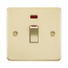 Knightsbridge Flat Plate Brushed Brass 45A 1G DP Switch with Neon FP81MNBB - product view